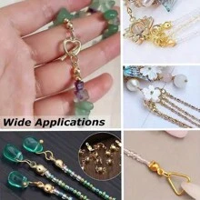 100pcs/Pack Stainless Steel Golden Connector Crimp Beads For DIY Bracelet Necklace Jewelry Making Supplies