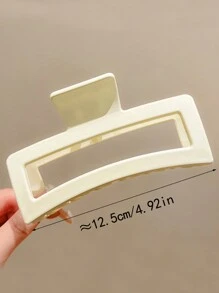 1 件装女士白色波浪发爪夹，超大发爪发夹，适合发髻，13 厘米，适合浓密的头发，优雅时尚