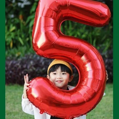 16/32 英寸红色大数字气球 0-9 数字氦气球，铝箔聚酯薄膜大数字气球适用于生日派对周年纪念用品装饰，大尺寸金色银色红色数字气球生日婚礼派对装饰铝箔气球婴儿送礼会家庭装饰礼物