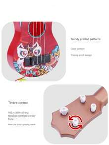 Guitarra pequeña de juguete para niños, estilo china-chic, para educación temprana de música - Multicolor - Ver 5