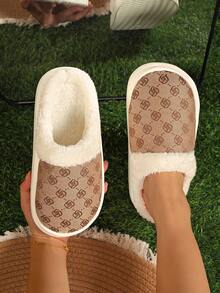 Dép đi trong nhà đế dày ấm áp thoải mái cho nữ - Màu Khaki - Xem 2