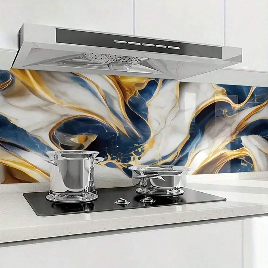 Luxury Blue Glossy SelfAdhesive Wallpaper Roll, Vinyl, Waterproof