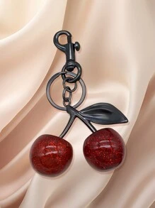 1pc Fashion Cherry Shaped Luxury Key Chain Keyring With Glitter Crystal Fruit Pendant For Women Valentine's Day Car Accessories Bag Charm School Fruit Cute Goth Y2k Bag Lanyards With Id Holder Car Accessories Bag Charms Christmas Gift Car Accessories Teacher Friend Sister Gift Ideas - Red - View 11