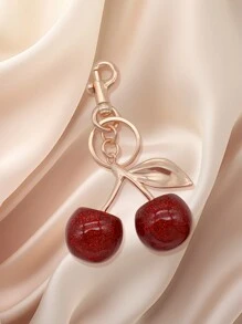 1pc Fashion Cherry Shaped Luxury Key Chain Keyring With Glitter Crystal Fruit Pendant For Women Valentine's Day Car Accessories Bag Charm School Fruit Cute Goth Y2k Bag Lanyards With Id Holder Car Accessories Bag Charms Christmas Gift Car Accessories Teacher Friend Sister Gift Ideas - Red - View 10