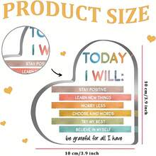 1 件，心理健康意识礼物，学校辅导员礼物，辅导办公室必备装饰品，积极心理学肯定心亚克力标志，辅导治疗办公室学生的积极礼物 - 透明 - 查看 2