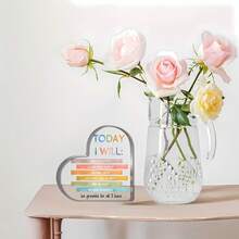 1 件，心理健康意识礼物，学校辅导员礼物，辅导办公室必备装饰品，积极心理学肯定心亚克力标志，辅导治疗办公室学生的积极礼物 - 透明 - 查看 3