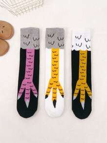3 pares/1 par de Medias de compresión sobre la rodilla con estampado de pata de pollo, divertidas, para niñas y adolescentes, cálidas, aptas para disfraces de vacaciones, Navidad, Halloween, gran regalo para niñas, niños, mamás, papás, ropa de invierno para niñas/niños, regalos navideños