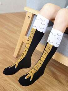 3 pares/1 par de Medias de compresión sobre la rodilla con estampado de pata de pollo, divertidas, para niñas y adolescentes, cálidas, aptas para disfraces de vacaciones, Navidad, Halloween, gran regalo para niñas, niños, mamás, papás, ropa de invierno para niñas/niños, regalos navideños