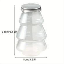 4pcs Unique Candy Snack Plastic Jars Transparent Food Storage Containers Without Stickers, Christmas Tree Shape Bottles Suitable For Holiday Theme Party And Gift,Christmas Gifts,Merry Christmas, Home Decoration, Christmas Gifts, Home Gifts, Room Decoration - Multicolor - View 2