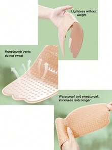 Áo ngực không dây bằng silicon vô hình, miếng dán nâng ngực hở lưng tự dính, miếng lót ngực silicon chống thấm nước, nâng ngực và tăng khe ngực, miếng dán nâng ngực silicon có thể tái sử dụng, phù hợp với váy cưới, váy dạ hội, trang phục hở lưng - Màu be - Xem 6