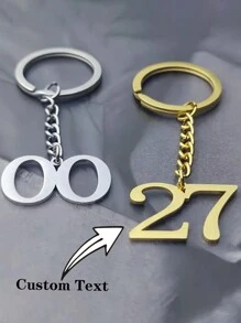 1pc Stainless Steel Lucky Number Personalized Custom Digital Keychain, Suitable For Special Thanksgiving Gifts