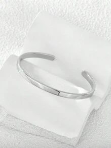 Charm-In Vòng tay dạng vòng tay tối giản, Vòng tay mỏng mạ bạc - Quà tặng lý tưởng cho bạn gái, mẹ, vợ - Trang sức chống dị ứng và chống phai màu - Vòng tay xếp chồng cho bé gái - Vòng tay bạc mỏng - Xem 1