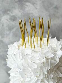 12pcs Gold Curved Birthday Candles For Cake Decor, Anniversary, Birthday Party, Proposal Party - Gold - View 7