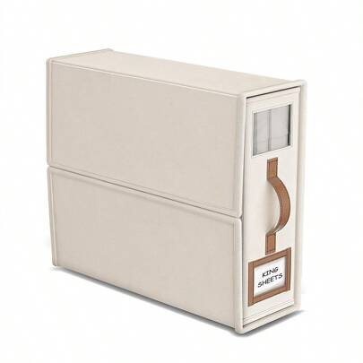 1 set d'organisateur et de rangement pliable pour draps de lit, organisateur de penderie en lin avec poignée, boîte de rangement pliable pour literie et organisateur de cube d'oreiller pour la chambre, organisateur, rangement domestique, pour t-shirts blancs pour femmes, pantalons noirs pour femmes, vêtements d'hiver pour dames, robes, vêtements d'hiver pour dames, robes élégantes pour femmes, chemises blanches pour dames, manches longues, combinaison blanche pour femmes, robes de printemps pour femmes, tenues de printemps pour femmes, printemps, vêtements de printemps, minimaliste, rangement pour hauts d'été