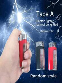 1 款電動人打火機顏色隨機,特技玩具,特技電人惡搞仿真打火機惡作劇玩具 - 彩色 - 查看 7