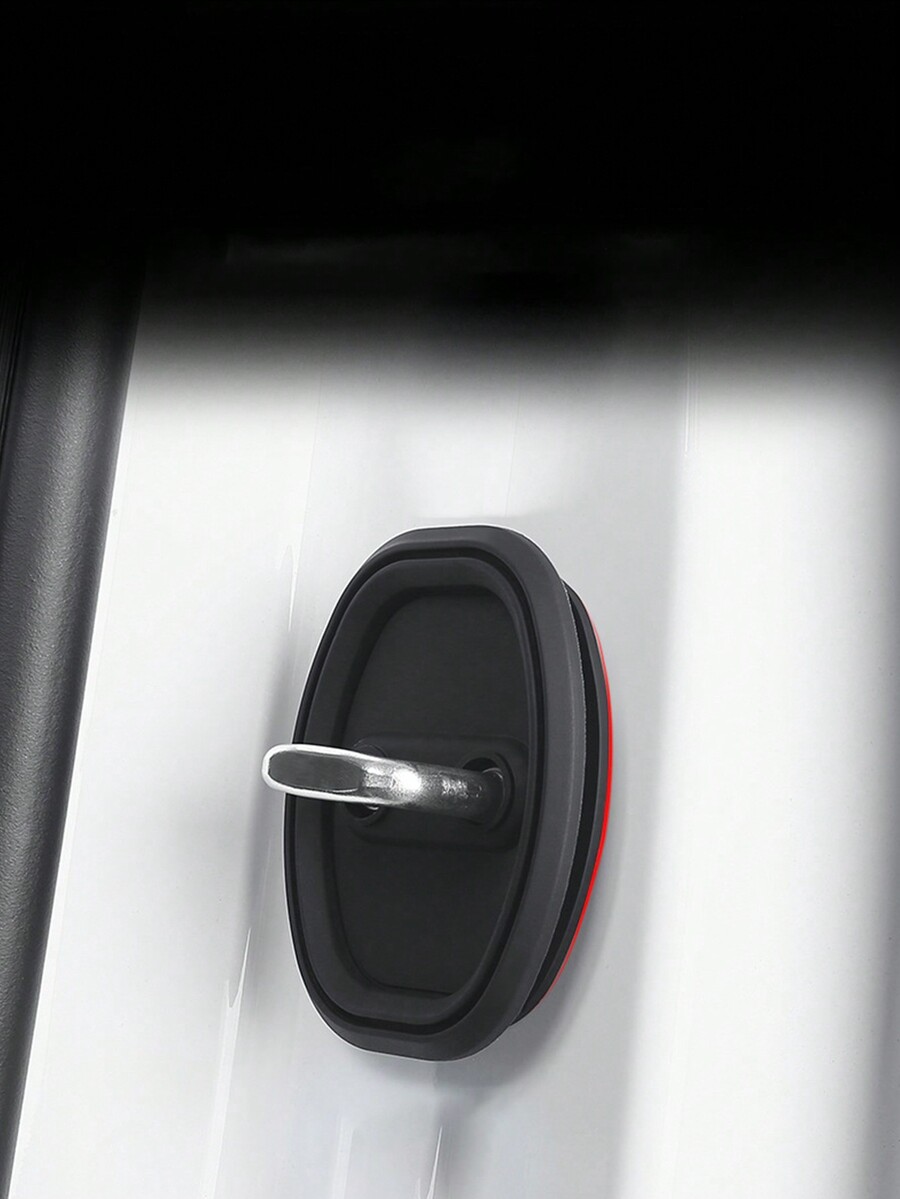 4pcs Car Door Lock Cover Protection Pad, Silicone Door Shock Absorber