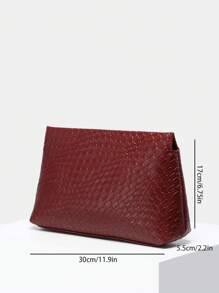 1pc Fashionable Retro Faux Woven Leather Leopard Print Large Capacity Minimalist Clutch Bag, Suitable For Dates, Outings And Parties, Party Bag Perfect For Party Wedding Prom Dinner/Banquet Matching With Holiday Party Dress Evening Dress & Sequin Dress