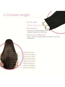 Tape In Hair Extensions Human Hair 20pcs/Pack Remy Straight Invisible Tape Adhensive Hair Extensions Suitable For All People
