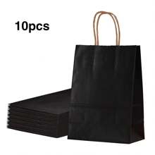 10 个带手柄的牛皮纸礼品袋 - 彩虹色和棕色混合，复活节礼物，节日派对用品，圣诞节礼品包装，零售超市购物情人节 - 彩色 - 查看 33