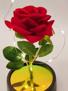 Valentine's Party Small Gift Red Rose Plastic Glowing Ornament, Eternal Flower Gift For Wife, Mom, Valentine's Day, Mother's Day, Graduation, Birthday, Anniversary, Table Decoration,Centerpieces,Artificial Flowers,Plastic Flowers, Valentine Day, Gift Gifts Home Decor Christmas Decorations Room Decor Christmas - Multicolor - View 4