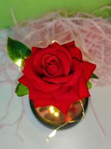 Valentine's Party Small Gift Red Rose Plastic Glowing Ornament, Eternal Flower Gift For Wife, Mom, Valentine's Day, Mother's Day, Graduation, Birthday, Anniversary, Table Decoration,Centerpieces,Artificial Flowers,Plastic Flowers, Valentine Day, Gift Gifts Home Decor Christmas Decorations Room Decor Christmas - Multicolor - View 5