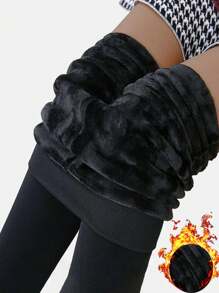 女士裤子冬季运动紧身裤打底裤女保暖冬季羊毛绒保暖瑜伽裤女士运动紧身裤女冬季连体裤袜子