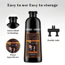 Shampoo Hair Dye para teñir canas negro natural 500 ml - Negro - Ver 7