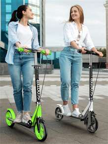 A Pedal Scooter, A Campus Commuting Vehicle, With A Foldable Design, Made Of Aluminum Alloy Material, PU Tires, Rebound Foot Support, Adjustable Height, Frosted Particle Pedals, Anti Slip Handle, Suitable For Use By All Ages