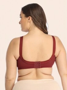 1pc Women's Sheer Lace Nylon Bra, Wireless & Non-Padded With Breathable Sexy Simple European & American Style, Plus Size For Home, Office And Outdoor Wear, Lingerie, Lift