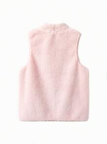Balabala Chaleco de invierno para niña preadolescente, cálido forro de felpa coral para uso interior/exterior para niños pequeños y niñas