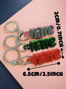 1pc Customized 3D Printed Personalized Plastic Keychain With Custom Name, 3D Name Tag For Backpack, Bag Charm, Alphabet Pendant Keychain, For School Bag, Boys, Girls, Kids Loss Prevention Keychain, Personalized Bag Pendant, Name Owner Keychain, Family Gathering Anti-Lost Accessory, Creative Anti-Lost Decoration, School Office Commute, Spring Summer Winter Autumnback To School Winter Gift Ideas Boy Girl Valentine's Day - Customized Colors - View 2