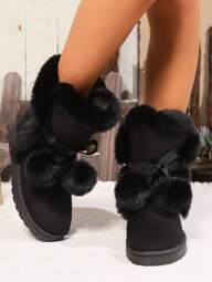 20252024 Autumn/Winter New Plush Warm Women Snow Boots, Fashion Flat Tube Short Boots, Warm Outdoor Boots,Fur Boots