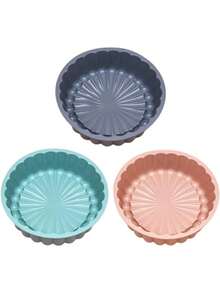 大号硅胶蛋糕模具，花形圆形不粘烤盘，适用于布朗尼、芝士蛋糕、蛋挞、派 - 彩色 - 查看 11