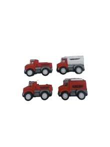 Paquete 4 Camiones De Construcción Carritos de escala para niños. - Rojo - Ver 2