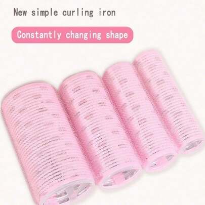 刘海卷发棒套装，纯色固定式烫发卷发器，极简自粘式镂空卷发棒，卷发棒，无需加热即可卷发，卷发棒，美发造型产品及配件，适用于理发店、美容院、旅行必备、返校季、旅行度假必备