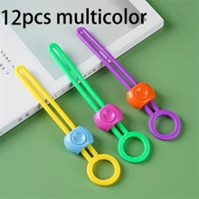1/3/6/12件三色零食保鲜带创意食品密封圈扣，电线管理线整理器，厨房收纳保鲜工具