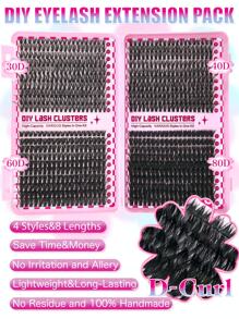800 piezas Racimos de pestañas individuales de alta capacidad 30D+40D+60D+80D 9-16 mm Racimos de pestañas DIY Extra Gruesos y Naturales, Densos, Ultra Suaves y Súper Ligeros Postizos Individuales Segmentados Extensión de Pestañas Kit para Uso Propio en el Hogar o Fuera de Casa para Vida Diaria, Boda, Citas, Fiestas, Festivales de Música y Halloween