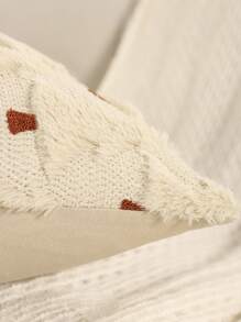 1pc Christmas Tree Quilted Embroidered Throw Pillow Cover, Plush Decoration For Autumn/Winter - Beige - View 9