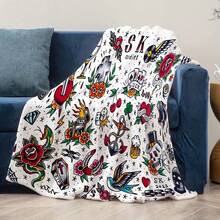 Chăn bông phong cách Bohemian - Vỏ bọc ghế sofa bốn mùa mềm mại và ấm cúng, Quà tặng cá nhân hóa với họa tiết hình học và hoa, Bộ đồ giường bằng polyester dệt kim nhẹ có thể giặt bằng máy, Chăn trang trí cổ điển đa năng - nhiều màu - Xem 2
