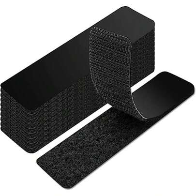 8 piezas de cinta adhesiva de gancho y bucle de colores aleatorios, con sujetador adhesivo, adecuado para sofá DIY, alfombra, adhesivo doble cara, esquinas redondas perforadas antideslizantes