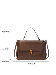 Light Luxury Simple Handbag 2024 Plaid Daily Commuting Shoulder Crossbody Bag - Coffee Brown - View 2