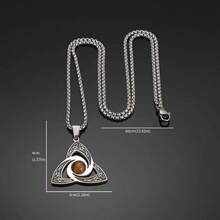 1 chiếc vòng cổ đá năng lượng Triquetra Celtic của Ireland, mặt dây chuyền bùa hộ mệnh Wiccan Witch Knot, trang sức Lucky Knot dành cho nam và nữ - Thời trang - Xem 1