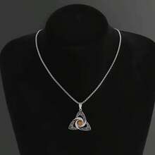 1 chiếc vòng cổ đá năng lượng Triquetra Celtic của Ireland, mặt dây chuyền bùa hộ mệnh Wiccan Witch Knot, trang sức Lucky Knot dành cho nam và nữ - Thời trang - Xem 2