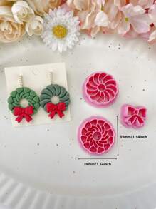 圣诞花环 圣诞节 节日花环 聚合物粘土切割器 圣诞聚合物粘土切割器 浮雕花环 - NO.1 - 查看 4