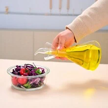 1pc 120ml/220ml Olive Oil Glass Dispenser Bottle, Glass Cooking Oil Vinegar Measuring Dispenser With Spout, Suitable For Kitchen And Barbecue