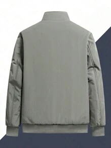Men's Casual Business Jacket, Stand Collar Windbreaker, Minimalist Design