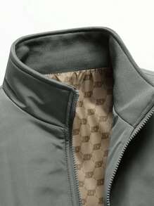 Men's Casual Business Jacket, Stand Collar Windbreaker, Minimalist Design