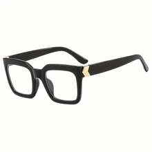 Blue Light Blocking Glasses For Men And Womens Anti Blue Light Resistant Glasses With Leopard Print For Both Men And Women, Suitable For Driving Outdoors, Square Shaped For Reading/Computer Reading Glasses For Women, Fashionable Glasses For Women, Transparent Lenses For Cat's Eyes, Designed For Computer Glasses To Protect The Transparent Lenses And Reduce Eye Fatigue From Computer, TV, And Gaming - glossy black - View 2