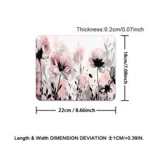 1pc Pink Floral Teal Mouse Pad Washable Boho Flowers Gaming Mousepad Non-Slip Rubber Base Mouse Pads For Office Laptop
