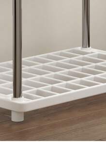 4 niveles, estante de almacenamiento moderno y minimalista independiente para aperitivos para dormitorio, cocina, accesorios de sala de estar, organización y almacenamiento de Home, almacenamiento de baño - Blanco - Ver 7